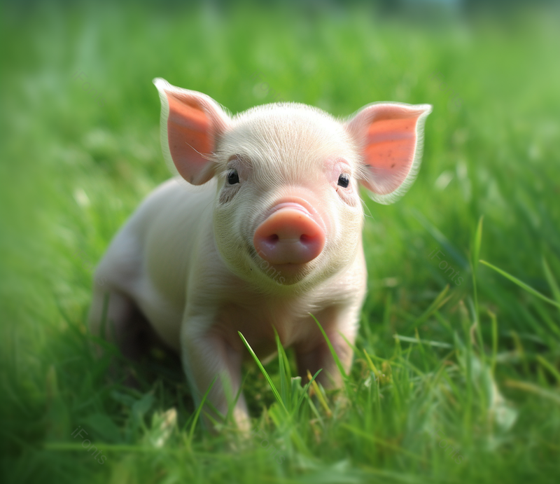 春季的草地上可爱的小猪哺乳动物,高清,摄影图,摄影图片,图片大全,摄影图免费下载